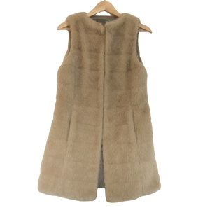 ZARA Faux Fur Brown Tan Vest Small
